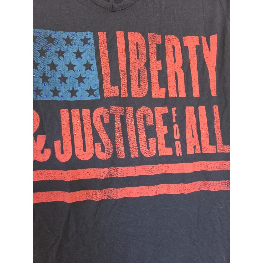 Rock And Republic American Flag USA Liberty Justice Glitter Bling Large - Picture 3 of 4